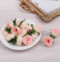 100pcslot artificial rose flower head simulation silk flower DIY wedding decoration wreath rose flower wall2240086
