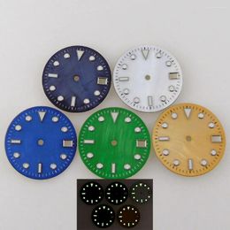 Watch Repair Kits Fit NH35A Movement Sterile 28.5MM Shell Dial Face Blue/Green//White/Gold Green Luminous Index