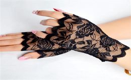 New Summer Sailor Dance Long Fingerless Womens Sexy Lace Gloves Ladies Half Finger Fishnet Gloves Heated Mesh Mitten H j4258764