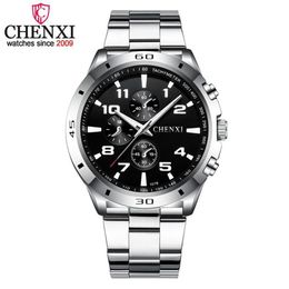 CHENXI Brand Top Original Men Watches Fashion Casual Business Male Wristwatch Stainless Steel Quartz Man Watch Relogio Masculino2826