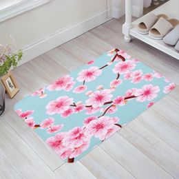 Carpets Plant Pink Cherry Blossom Art Kitchen Floor Mat Living Room Decor Carpet Home Hallway Entrance Doormat Anti Slip Rug