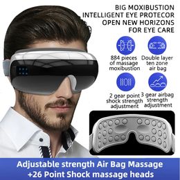 Eye Massager Smart Heated Eye Massager Instrument Compress Airbag Eye Glasses Vibration Massage Relief Eyes Fatigue Dark Circles Relax 231211