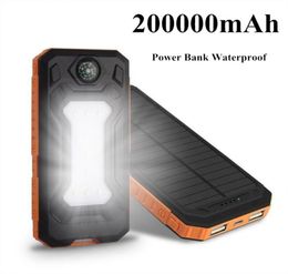 Power Bank Waterproof 200000MAH With Two USB Solar Charger Case Universal Model Batteries5353683