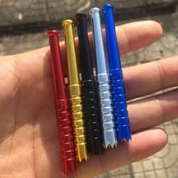 Latest Colourful Aluminium Alloy Dugout Pipes Dry Herb Tobacco Philtre Handpipes Cigarette Holder Portable Smoking Catcher Taster Bat One Hitter Hand Mini Tube DHL