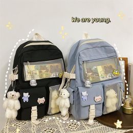 School Bags Cute Girls Backpack Women Large Capacity Ins For Teenage Female Korean Harajuku Student Bookbag240U