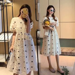 Basic Casual Dresses 658# Maternity Clothes Summer Colour Block Short Sleeve Easy Matching Loose Stylish Dress for Pregnant Women Pregnancy Clothes YQ231211