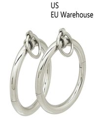 Polished Shining Stainless Steel Lockable Wrist Ankle Cuffs Bangle Slave Bracelet with Removable o Ring Restraints Set Q07175325271