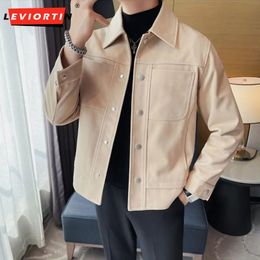 Men's Wool Blends Autumn and Winter Men's Woollen Coat Slim Fit Large Polo Collar Single breasted Ruffle Shuai Casual Top Jacket S-4XL 231211