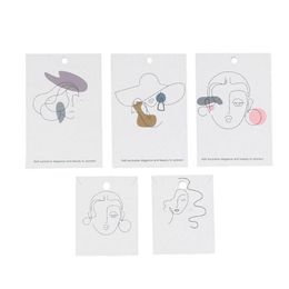 Fashion 100Pcs Lot Elegant Women Pattern Earring Display Card Necklace Jewellery Packing Paper Tag Holders Mixed Greeting Cards291G