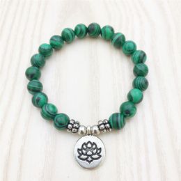 SN1047 High Quality Malachite Bracelet Chakra Healing Crystals Jewelry Natural Stone Men's Bracelet 306a