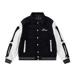 Autumn/Winter SS Bone Towel Embroidered Jacket with Small Fragrance American Casual Baseball Suit Trendy Coat for Men