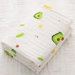 Blankets Muslin Baby Swaddle Cotton Blanket Wrap Gauze Feeding Scraf Burp Cloths Bath Towel Small Size Stuff 110x110cm