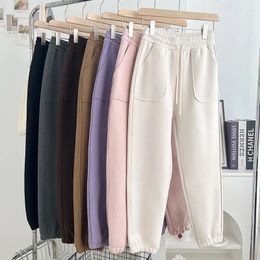 Women's Pants Korean Style Winter Thick Warm Leisure Women Sweatpants Jogger High Waist Casual Streetwear Y2k Clothes Kpop