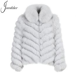 Women's Fur Faux Jxwatcher Real Coat Silk Liner Reversible Wear Jacket Women Winter Warm Custom Luxury Smooth HighGrade Lady 231211
