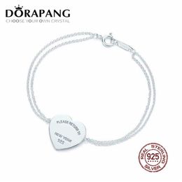 DORAPANG 100% 925 Sterling Silver Heart sign Pendant Simple Design For Women Elegant Fine Jewelry254G