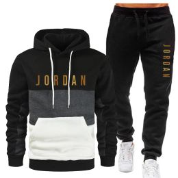 tracksuit Fashion High Street cotton sport hoodie pullover and trousers Sport pants Breathable geometric pattern casual hoodie for men and women