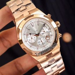 New Overseas 5500V 110A-B075 Rose Gold Silver Dial A2813 Automatic Mens Watch Stainless Steel Bracelet Watches Super Timezonewatch290g