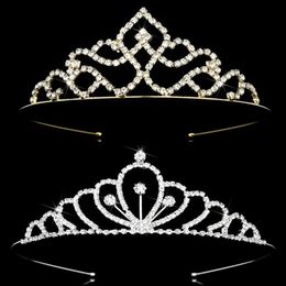 New Fashion Crystal Barrettes Bridal Kid Girls Tiaras and Crowns Rhinestones Headbands for Women Bride Wedding Hair Accessories318f