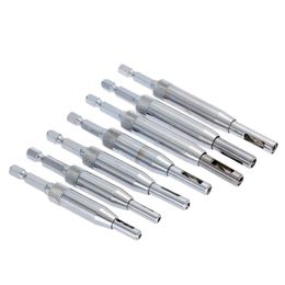 shiping 7Pcs furadeira power tool Core Drill Bit Set Hole Puncher Hinge Tapper for Doors Self Centering Woodworking Tools mill3051