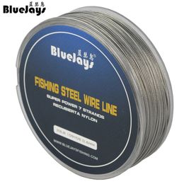 Braid Line BlueJays 100M Fishing steel wire lines max power 7 strands super soft Cover with plastic Waterproof Brand 231211