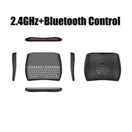 D8 Pro English Backlit Remote Air Mouse Mini Keyboard with Touchpad Backlight Plus I8 Bluetooth 2.4GHz Wireless Control for Android Smart TV Box MXQ M8S X96 T95 X92