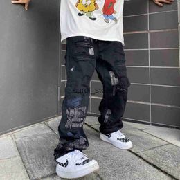 Men's Pants Ripped Jeans Hip Hop Y2k 2023 Trends Clothes Men Streetwear Baggy Pants Trousers Trendyol Men's Slim Korean Fashion style J231208