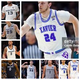 Custom College Jerome Hunter Xavier Basketball Jerseys Mens Women Youth All stitched Lazar Djokovic Abou Ousmane Dailyn Swain Bob Nunge Brad Colbert