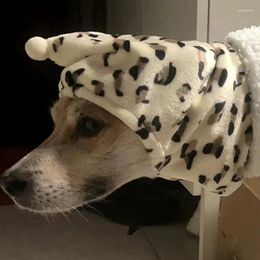 Dog Apparel Fleece High Neck Hat Winter Pet Outdoor Accessories For Dogs Cats Windproof Warm Leopard Puppy Headgear Gorro Para Perro