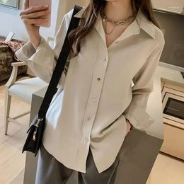 Women's Blouses Tops For Women Korea Stylish Clothes With Sleeves Womens Shirt & Blouse Loose Elegant Social Button Up Tunic 2024 Korean