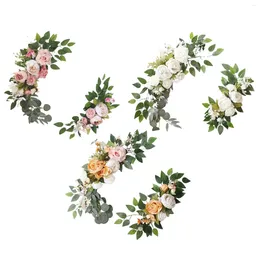 Decorative Flowers 2 Pieces Weddingh Floral Swag Display Plant Centrepieces Artificial For Windows Ceremony Backdrop Decoration