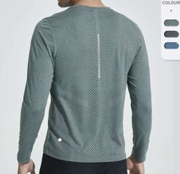 Lu Men Yoga Outfit Sports Long Sleeve T-shirt Mens Sport Style Shirts Training Fitness Clothes Elastic Quick Dry Sportwear Top Plus Absorbent andftghfh 666