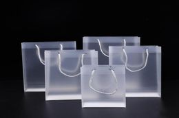 8 Size Frosted PVC Plastic Gift Bags With Handles Waterproof Rransparent PVC Bag Clear Handbag Party Favours Gift Wrap XD230513287313