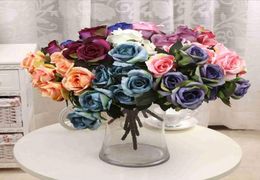 7 Heads Rose Flowers Artificial Silk Rose Flowers Real Touch Rose Wedding Party Home Floral Decor Flower Arrangement Peony8114385