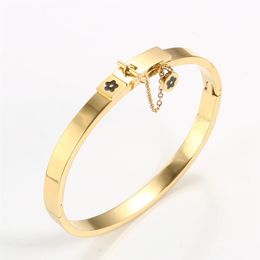 Stainless Steel Luxury Fashion Jewelry Set Gold Women Bangle Bracelet Flower Charm Finger Rings For Men Women Jewelry Set Gift343J