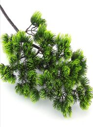 5Pcs Pine tree Branches Artificial plastic Pinaster plants fall Christmas tree decoration flowers arrangement Leaves wreath2889674