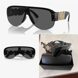 Summer Sunglasses Man Woman Unisex 4391 GB1 87 Sunglasses Men's Black Gold Dark Grey Lenses Shield 48mm with box311q