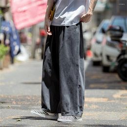 Men's Jeans Korean Fashion Youth Straight Tube Loose Wide Leg Y2K Style Denim Couple Hip Hop Pants Blue Black Plus Size