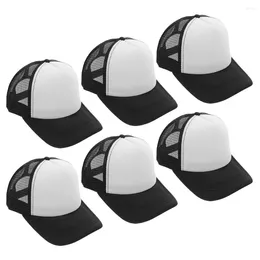 Ball Caps 6pcs Heat Transfer Hats Sublimation Breathable Mesh Baseball