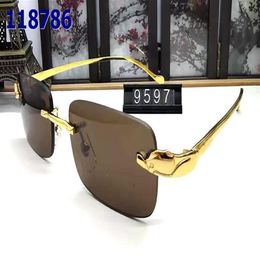 mens women new fashion sport sunglasses for women rimless vintage retro golden buffalo horn glasses stand clear rectangle lens wit211v