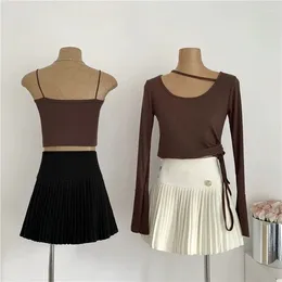 Skirts Korean Y2K Girls Mini Pleated Skirt Autumn Winter French Elegant High Waist A-line Slim Tweed All-match Outfits For Women
