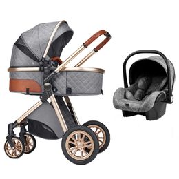 2024 Strollers# Luxury Born Baby Stroller 3 In 1 High Landscape Reclining Carriage Foldable Bassinet Puchair L230625 Drop Delivery Kids M Otnvd Sell Like Hot Cakes