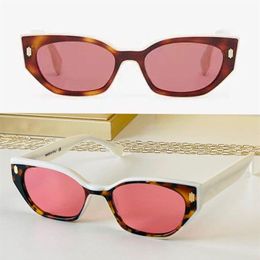 LOGO Bold cat-eye frame sunglasses Havana acetate plastique little monster Sun glasses OL011V1P gafa de sol Men Leisure Shopping S270I