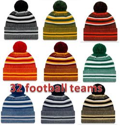 Hat Factory directly New Arrival Sideline Beanies Hats American Football 32 teams Sports winter side line knit caps Beanie Knitted2276305