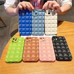 Three Dimensional Skin Texture Chequered Phone Case Suitable for iPhone 15 14 13 12 11 Pro Max 14Plus Fall Protection