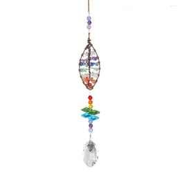 Garden Decorations Crystal Prism Suncatcher Handmade Wind Chime Wire Wrapped Window Decoration Heart Shape Car Hanging Accessories