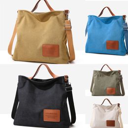 Large Capacity Casual Portable Fashion Trend Versatile Women'S Crossbody Canvas Bag 2023 New Simple Solid Color FMT-4057