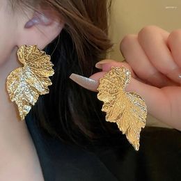 Dangle Earrings Exaggerated Metal Leaf Drop For Women Personalized Temperament Party Jewelry