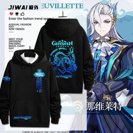 The anime hooded plush sweaters for men and women hoodies around the game of the Genshin Impact fengdan river people