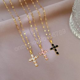 Fashion Classic Cross Necklace Beautiful Vintage Jesus Christian Lucky Versatile Clavicle Chain Pendant Party Favour