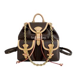 Designer-Tasche, Rucksack-Stil, Kette, großes Fassungsvermögen, Schultasche, Leder, 46932, luxuriöse Damenhandtasche, Umhängetasche, hochwertige Tragetasche